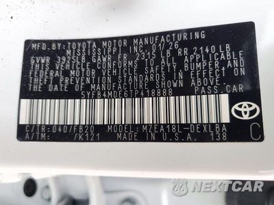 Zdjęcie 12 z 12 samochodu: 2026 TOYOTA COROLLA LE VIN:5YFB4MDE6TP418888 - miniatura