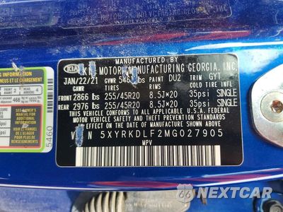Zdjęcie 14 z 14 samochodu: 2021 KIA SORENTO SX VIN:5XYRKDLF2MG027905 - miniatura