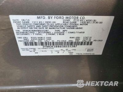 Zdjęcie 14 z 14 samochodu: 2014 FORD FLEX SE VIN:2FMGK5B86EBD35287 - miniatura