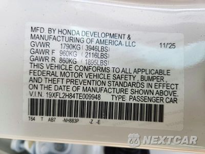 Zdjęcie 13 z 13 samochodu: 2026 HONDA CIVIC SPORT VIN:19XFL2H84TE009948 - miniatura
