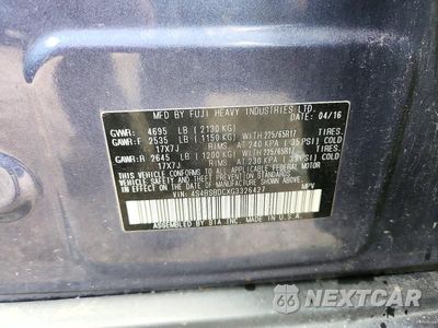 Zdjęcie 12 z 12 samochodu: 2016 SUBARU OUTBACK 2.5I PREMIUM VIN:4S4BSBDCXG3326427 - miniatura