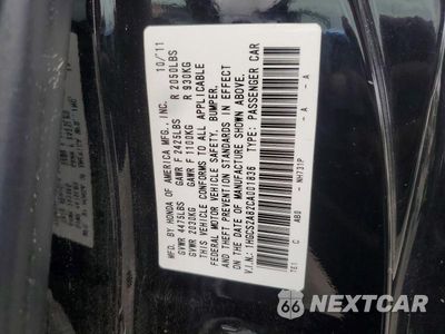 Zdjęcie 13 z 13 samochodu: 2012 HONDA ACCORD EXL VIN:1HGCS2A82CA001836 - miniatura