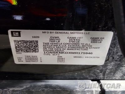 Zdjęcie 14 z 14 samochodu: 2021 CHEVROLET TAHOE K1500 LT VIN:1GNSKNKDXMR175946 - miniatura