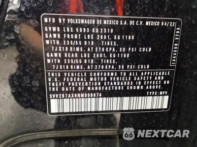 Zdjęcie 13 z 14 samochodu: 2022 VOLKSWAGEN TIGUAN SE VIN:3VV2B7AX6NM098674 - miniatura