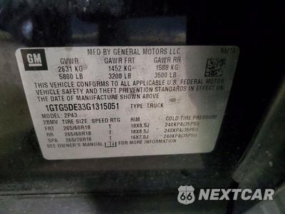Zdjęcie 12 z 12 samochodu: 2016 GMC CANYON SLT VIN:1GTG5DE33G1315051 - miniatura