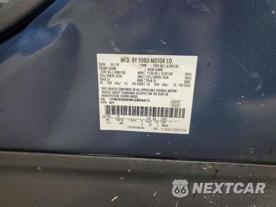 Zdjęcie 13 z 13 samochodu: 2019 FORD EXPLORER XLT VIN:1FM5K8D89KGB04412 - miniatura