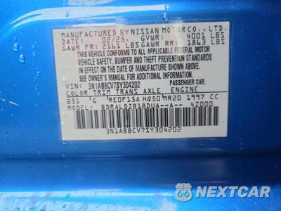 Zdjęcie 12 z 12 samochodu: 2025 NISSAN SENTRA SV VIN:3N1AB8CV7SY304202 - miniatura
