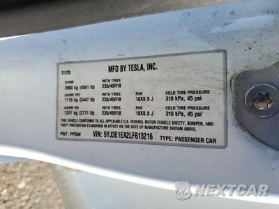 Zdjęcie 12 z 12 samochodu: 2020 TESLA MODEL 3 VIN:5YJ3E1EA2LF613216 - miniatura