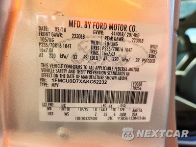 Zdjęcie 13 z 13 samochodu: 2010 FORD ESCAPE XLT VIN:1FMCU0D7XAKC62232 - miniatura