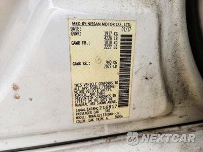 Zdjęcie 12 z 12 samochodu: 2017 NISSAN ALTIMA 2.5 S VIN:1N4AL3AP8HC216817 - miniatura