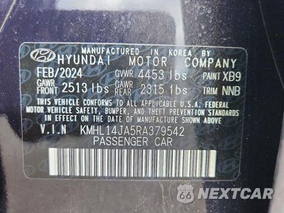 Zdjęcie 12 z 12 samochodu: 2024 HYUNDAI SONATA SEL VIN:KMHL14JA5RA379542 - miniatura