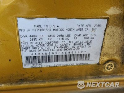 Zdjęcie 12 z 12 samochodu: 2005 MITSUBISHI GALANT LS MEDIUM VIN:4A3AB36S85E061127 - miniatura