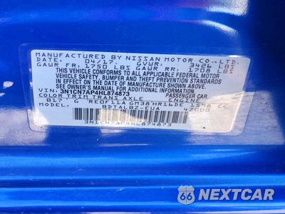 Zdjęcie 12 z 12 samochodu: 2017 NISSAN VERSA 1.6 SV VIN:3N1CN7AP4HL874873 - miniatura