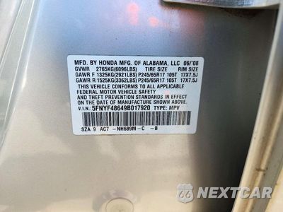Zdjęcie 13 z 13 samochodu: 2009 HONDA PILOT EXL VIN:5FNYF48649B017920 - miniatura