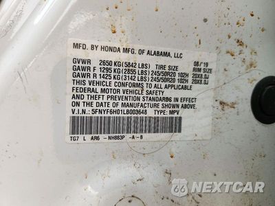 Zdjęcie 13 z 13 samochodu: 2020 HONDA PILOT ELITE VIN:5FNYF6H01LB003648 - miniatura