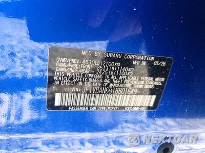 Zdjęcie 12 z 12 samochodu: 2026 SUBARU WRX LIMITED VIN:JF1VBAN65T8801649 - miniatura