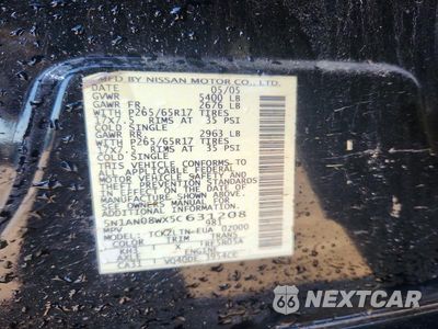 Zdjęcie 12 z 12 samochodu: 2005 NISSAN XTERRA S VIN:5N1AN08WX5C631208 - miniatura