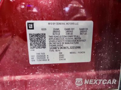 Zdjęcie 13 z 13 samochodu: 2020 CHEVROLET TRAVERSE RS VIN:1GNEVJKW7LJ221096 - miniatura