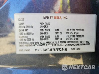 Zdjęcie 12 z 12 samochodu: 2023 TESLA MODEL Y VIN:7SAYGAEE6PF632458 - miniatura