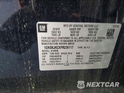 Zdjęcie 13 z 13 samochodu: 2015 CHEVROLET SUBURBAN K1500 LT VIN:1GNSKJKCXFR236117 - miniatura