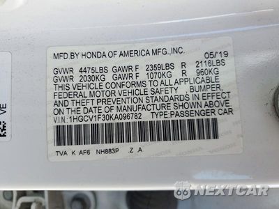 Zdjęcie 12 z 12 samochodu: 2019 HONDA ACCORD SPORT VIN:1HGCV1F30KA096782 - miniatura