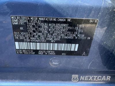 Zdjęcie 10 z 11 samochodu: 2010 TOYOTA RAV4 BASE VIN:2T3BF4DV0AW051953 - miniatura