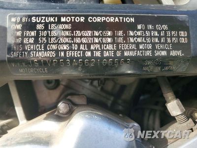 Zdjęcie 8 z 8 samochodu: 2006 SUZUKI SV650 VIN:JS1VP53A562105563 - miniatura