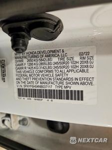 Zdjęcie 13 z 13 samochodu: 2022 HONDA PILOT ELITE VIN:5FNYF6H04NB037117 - miniatura
