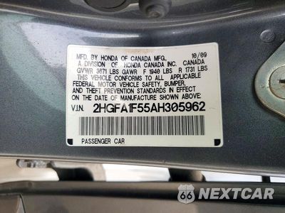 Zdjęcie 12 z 12 samochodu: 2010 HONDA CIVIC LX VIN:2HGFA1F55AH305962 - miniatura