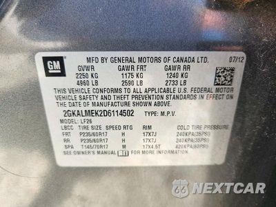 Zdjęcie 13 z 13 samochodu: 2013 GMC TERRAIN SLE VIN:2GKALMEK2D6114502 - miniatura