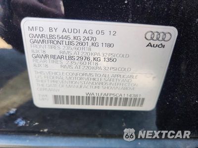 Zdjęcie 13 z 13 samochodu: 2012 AUDI Q5 PREMIUM PLUS VIN:WA1LFAFP5CA114381 - miniatura