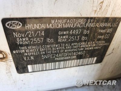 Zdjęcie 12 z 12 samochodu: 2015 HYUNDAI SONATA SE VIN:5NPE24AF0FH140460 - miniatura