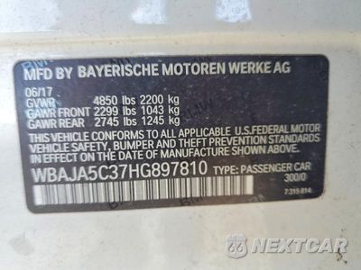 Zdjęcie 12 z 12 samochodu: 2017 BMW 530 I VIN:WBAJA5C37HG897810 - miniatura
