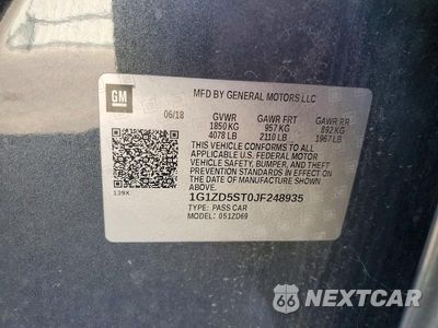 Zdjęcie 12 z 12 samochodu: 2018 CHEVROLET MALIBU LT VIN:1G1ZD5ST0JF248935 - miniatura