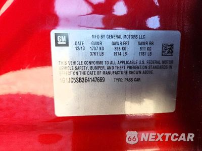 Zdjęcie 13 z 13 samochodu: 2014 CHEVROLET SONIC LT VIN:1G1JC5SB3E4147669 - miniatura