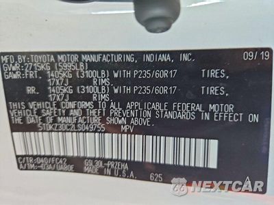 Zdjęcie 12 z 12 samochodu: 2020 TOYOTA SIENNA LE VIN:5TDKZ3DC2LS049755 - miniatura