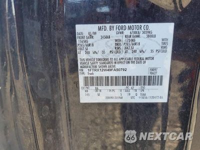 Zdjęcie 12 z 12 samochodu: 2009 FORD F150 SUPER CAB VIN:1FTRX12W49FA50792 - miniatura