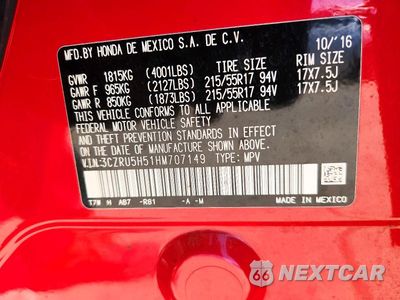 Zdjęcie 12 z 12 samochodu: 2017 HONDA HR-V EX VIN:3CZRU5H51HM707149 - miniatura