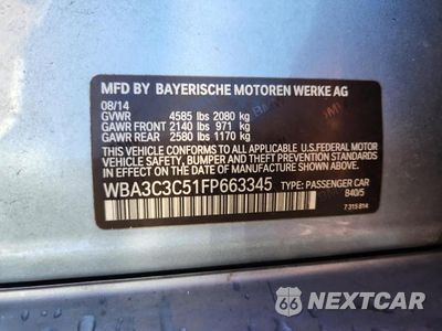 Zdjęcie 12 z 12 samochodu: 2015 BMW 320 I XDRIVE VIN:WBA3C3C51FP663345 - miniatura