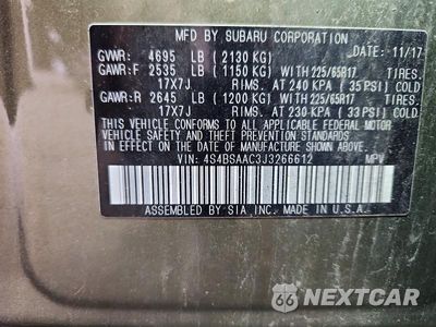 Zdjęcie 14 z 14 samochodu: 2018 SUBARU OUTBACK 2.5I VIN:4S4BSAAC3J3266612 - miniatura