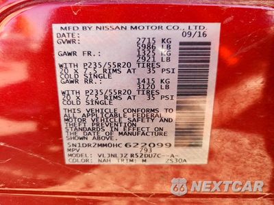Zdjęcie 13 z 13 samochodu: 2017 NISSAN PATHFINDER PLATINUM VIN:5N1DR2MM0HC622099 - miniatura
