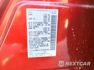 Zdjęcie 13 z 13 samochodu: 2016 NISSAN PATHFINDER SV VIN:5N1AR2MM1GC630990 - miniatura