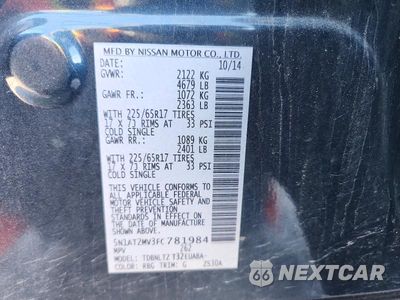 Zdjęcie 12 z 12 samochodu: 2015 NISSAN ROGUE SV VIN:5N1AT2MV3FC781984 - miniatura