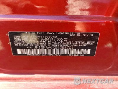 Zdjęcie 13 z 13 samochodu: 2016 SUBARU IMPREZA VIN:JF1GPAA6XG8253704 - miniatura