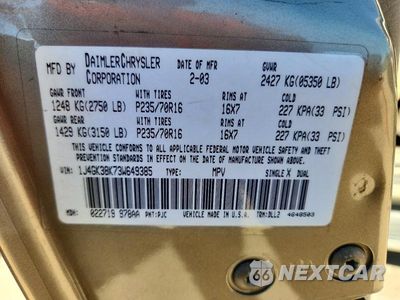 Zdjęcie 13 z 13 samochodu: 2003 JEEP LIBERTY RENEGADE VIN:1J4GK38K73W649385 - miniatura