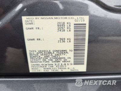 Zdjęcie 12 z 12 samochodu: 2019 NISSAN ALTIMA SR VIN:1N4BL4CW3KN321419 - miniatura