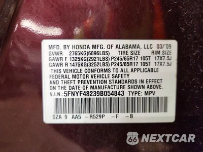 Zdjęcie 13 z 13 samochodu: 2009 HONDA PILOT LX VIN:5FNYF48239B054843 - miniatura