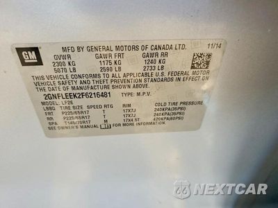 Zdjęcie 13 z 13 samochodu: 2015 CHEVROLET EQUINOX LS VIN:2GNFLEEK2F6216481 - miniatura