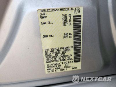 Zdjęcie 13 z 13 samochodu: 2017 NISSAN ALTIMA 2.5 SV VIN:1N4AL3AP1HC120382 - miniatura