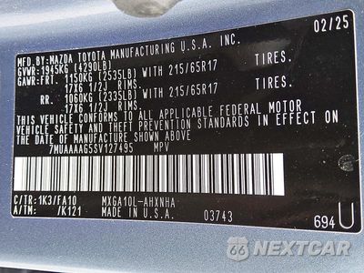 Zdjęcie 12 z 13 samochodu: 2025 TOYOTA COROLLA CROSS L VIN:7MUAAAAG5SV127495 - miniatura